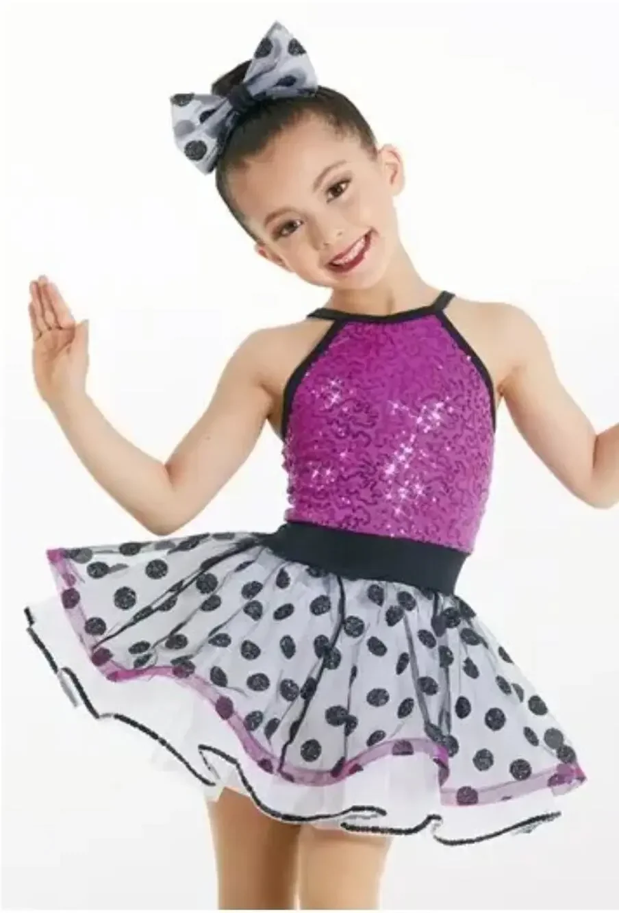 Weissman Dance Costume Living For The Rhythm Purple Sequin Tank Dress Size MC